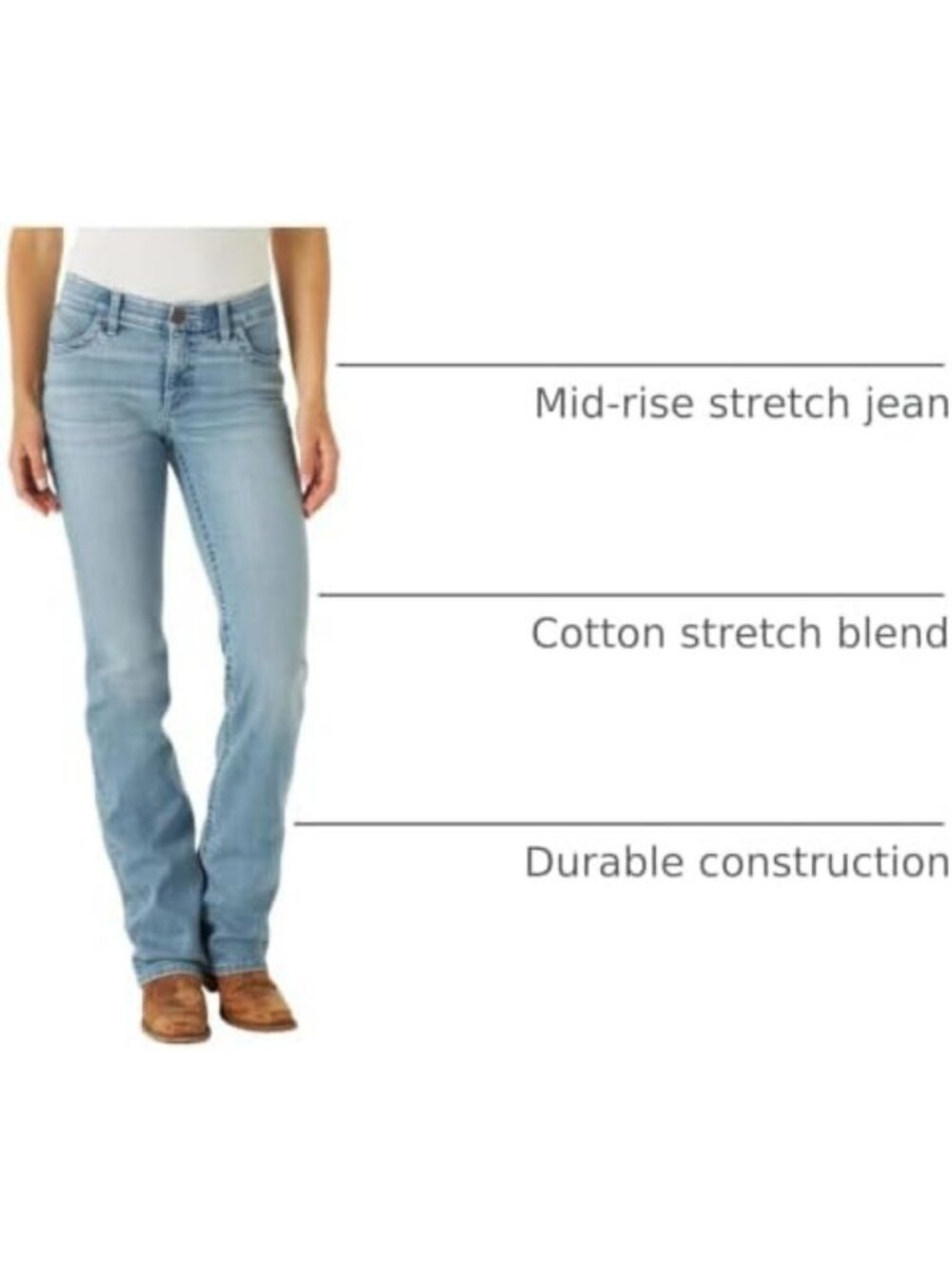 Women's Mid Rise Boot Cut Riding Pants - Ultimate Comfort & Style, Perfect Fit - Picture 6 of 6